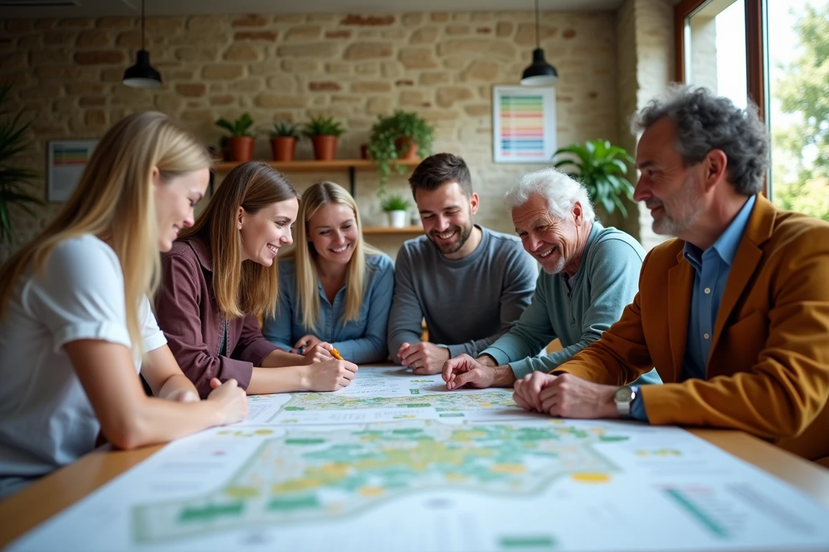 Groupe de personnes discutant autour d une table d energie